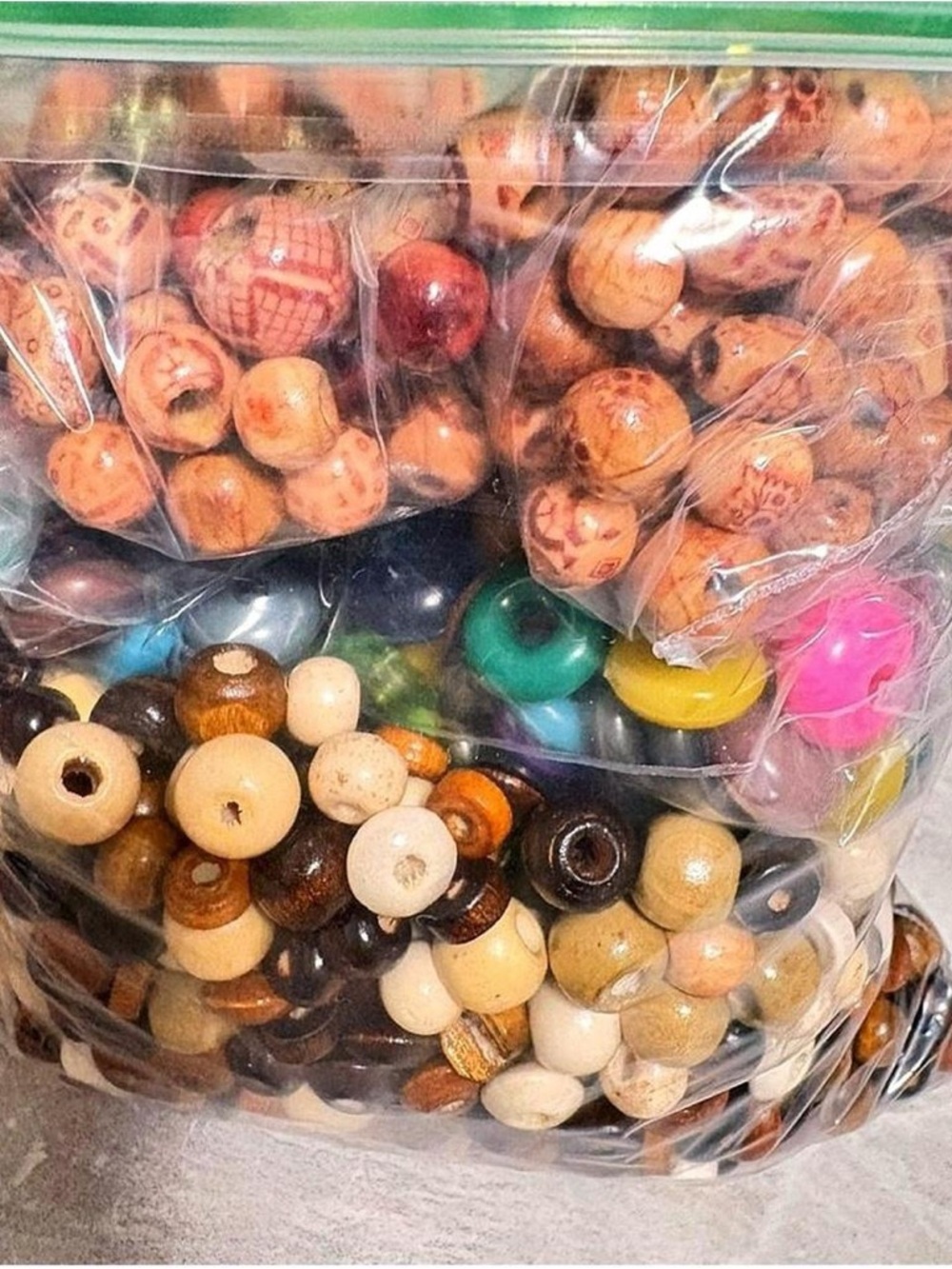 Assorted Wooden and Colored Bead Necklace Craft Mix - Natural Brown & Multicolor